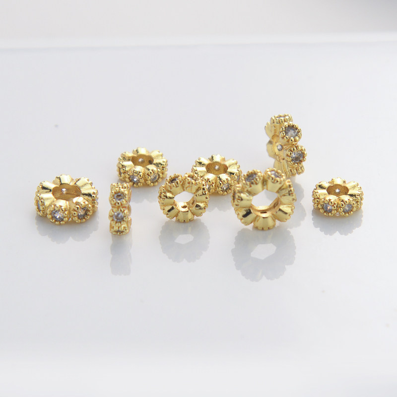 铜镀18k金色超强保色隔珠图片
