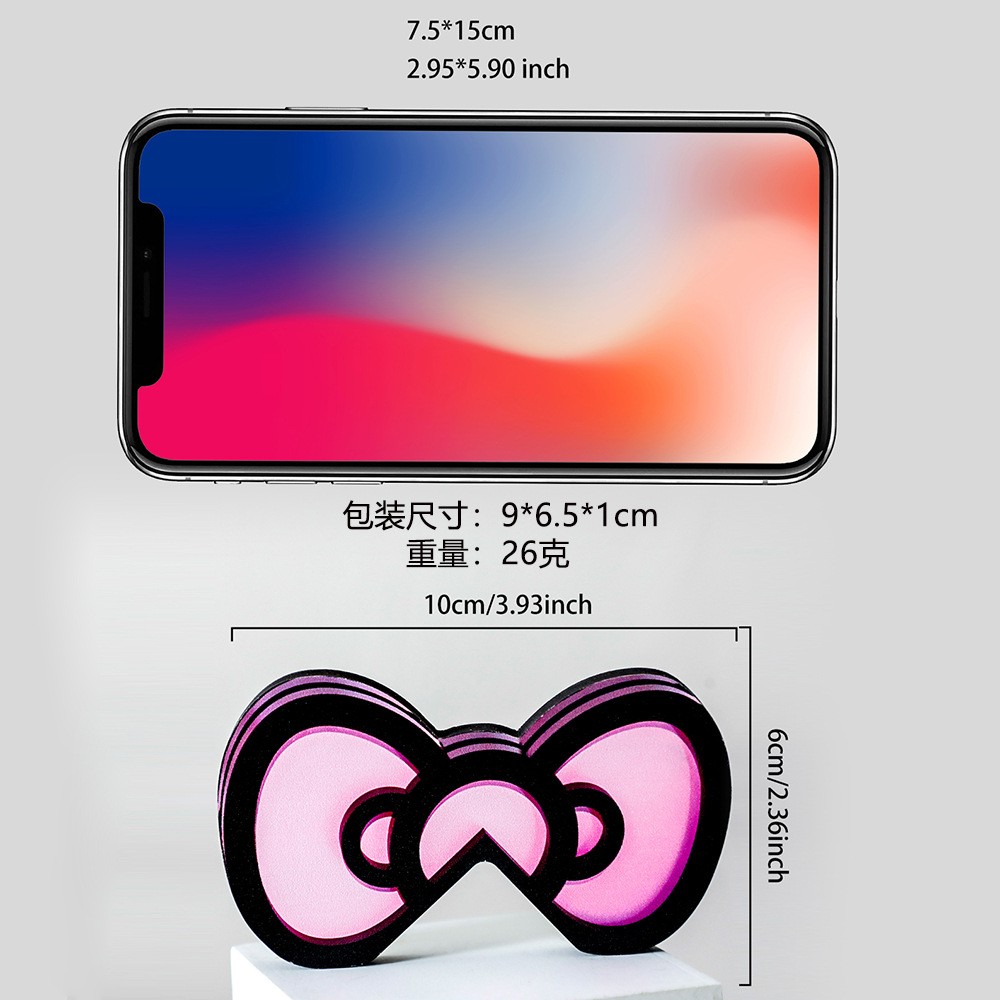 新品粉黑木质创意蝴蝶结样式扣件卡哇伊电脑桌面悬挂装饰ZJ96