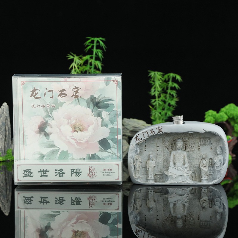 河南洛阳龙门石窟冰箱贴文创夜灯特色立体浮雕磁冰箱贴工艺纪ZJ66