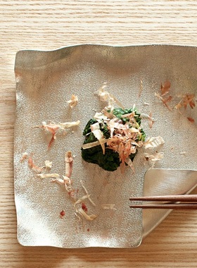 日本代购syouryu锡纸盘子 随意弯折寿司点心拼盘 四方形托盘 寒衣