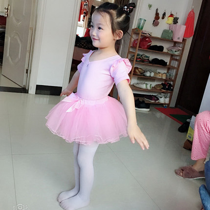 儿童舞蹈服女童练功服舞蹈裙跳舞裙女孩春夏长短袖中国舞服芭蕾舞