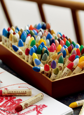 法国进口SENNELIER申内利尔油画棒蜡笔荧光色36ml专业油性色粉条5ml粉彩棒全套金属色120色套装单支