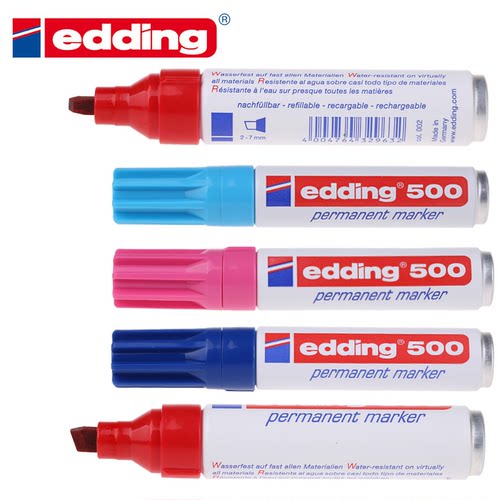 edding德国斜头油性马克笔