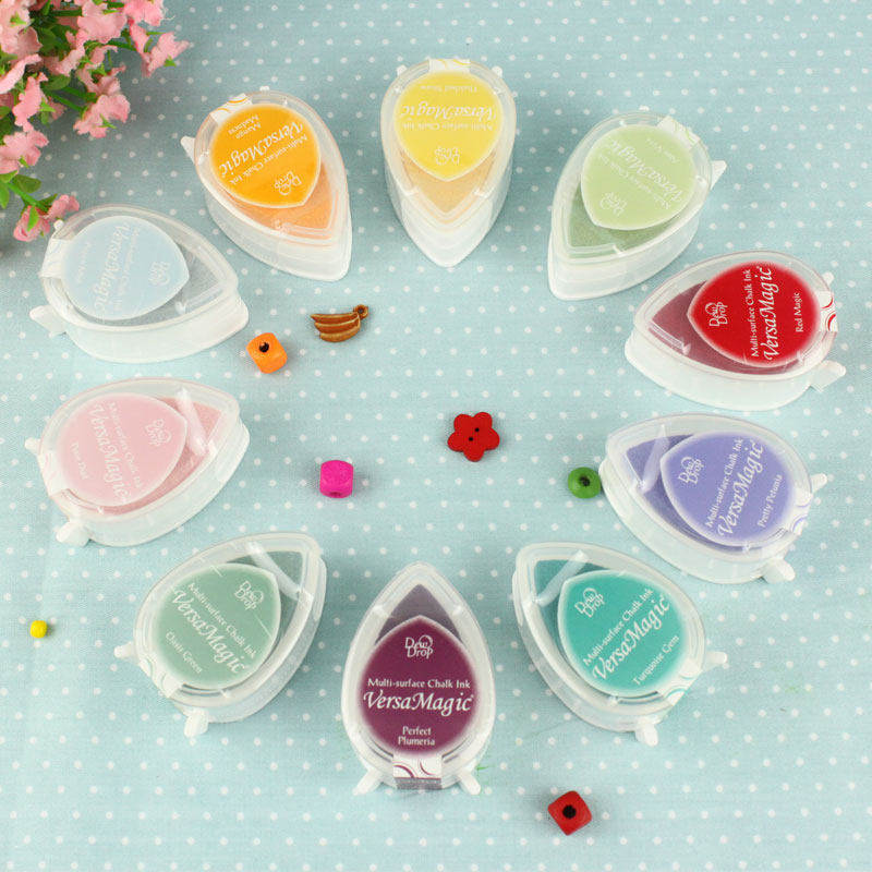 日本TSUKINEKO月猫VersaMagic水滴印台GD36色防水手账水性颜料速干印泥皮革硫酸纸木料布料印泥