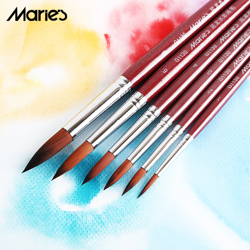 马利G1130尼龙水彩画笔/丙烯画笔水彩笔/国画毛笔颜料画笔单支