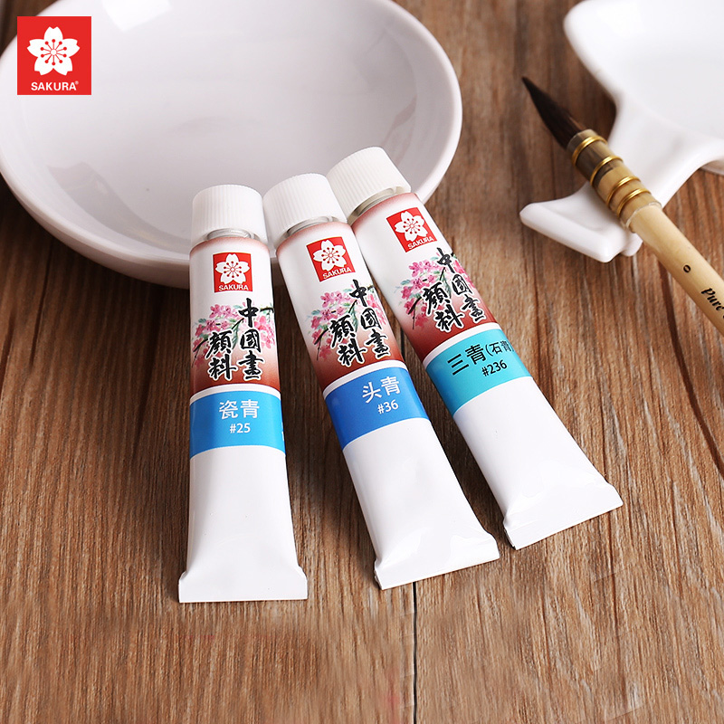 樱花中国画颜料单支24色选择
