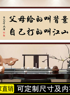 茶室装饰画办公室老板背景墙书法装饰励志书房壁画墙贴自粘装饰画