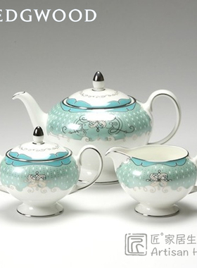 现货 英国WEDGWOOD赛姬之恋骨瓷茶壶500ml咖啡壶糖缸奶缸Psyche