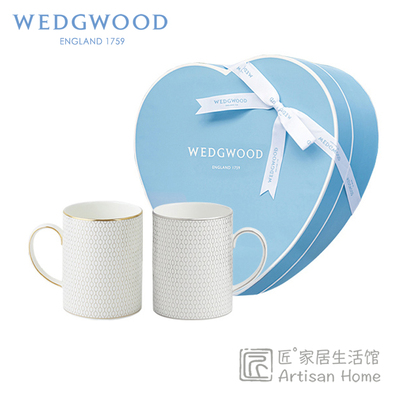 WEDGWOOD几何马克对杯心形礼盒