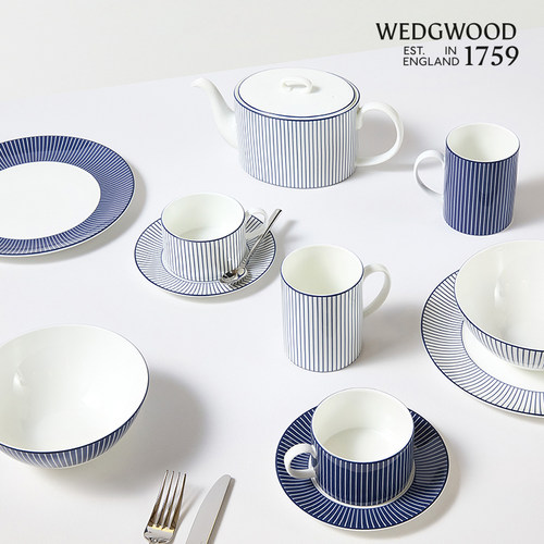 WEDGWOOD蓝调几何咖啡杯马克杯