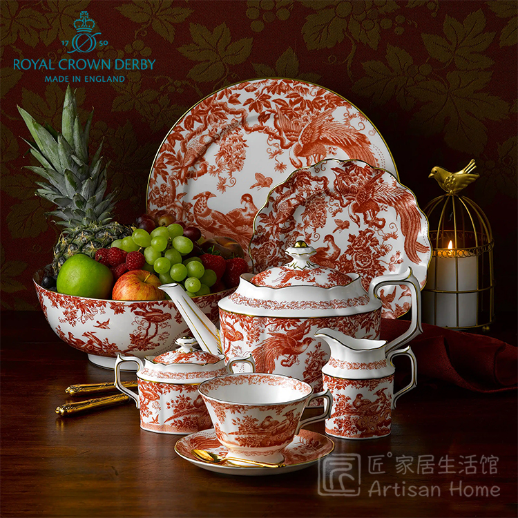 Derby德贝皇家红孔雀茶杯马克杯