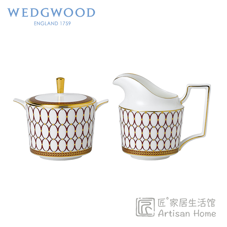 WEDGWOOD红粉年华骨瓷糖缸奶缸