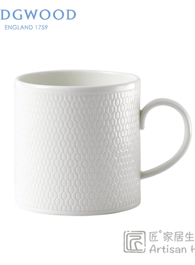现货 WEDGWOOD GIO几何马克杯纯白色骨瓷杯简约风蜂巢水杯咖啡杯