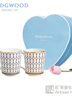 现货WEDGWOOD金粉年华马克杯骨瓷茶杯情侣杯水杯家用进口结婚礼物
