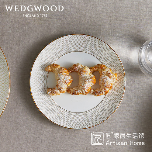 WEDGWOOD金色几何骨瓷餐盘汤盘
