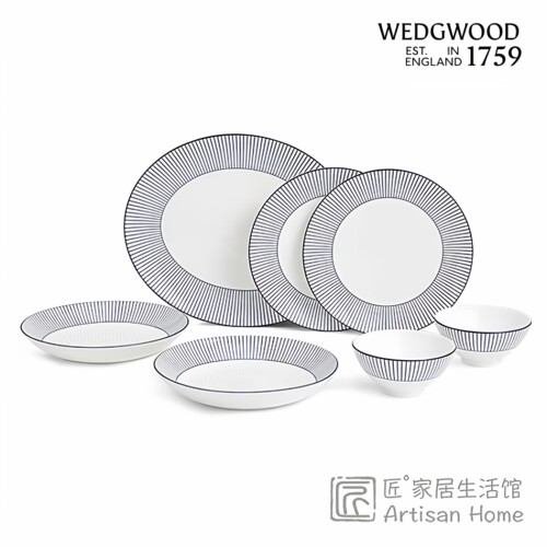 WEDGWOOD蓝调几何骨瓷餐具套装