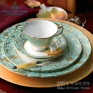 Royal Crown Derby德贝达利庄园骨瓷欧式茶杯咖啡杯西餐盘牛排盘