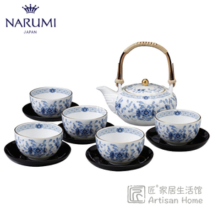 代购 日本进口NARUMI鸣海Milano梅花日式骨瓷茶具套装9682-23031