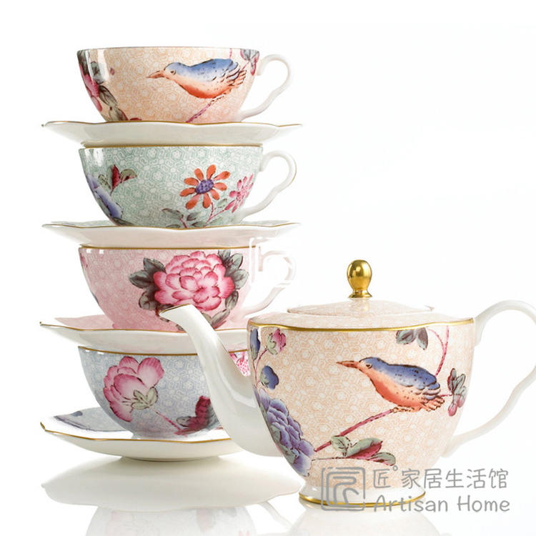 WEDGWOOD杜鹃布谷鸟骨瓷茶具套装