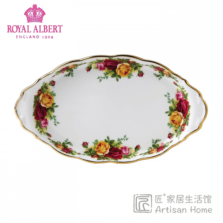 现货英国Royal Albert乡村老镇玫瑰25cm双耳托盘Old Country Rose 厨房/烹饪用具 其它 原图主图