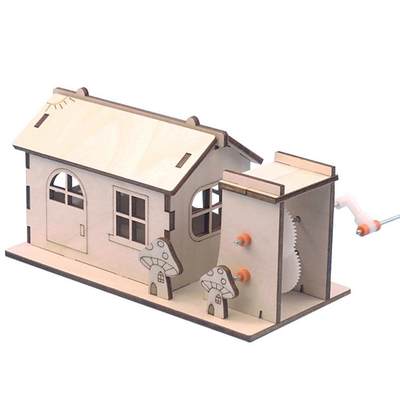 diy手工七彩小木屋房子制作模型科技制作发明材料科学实验玩具