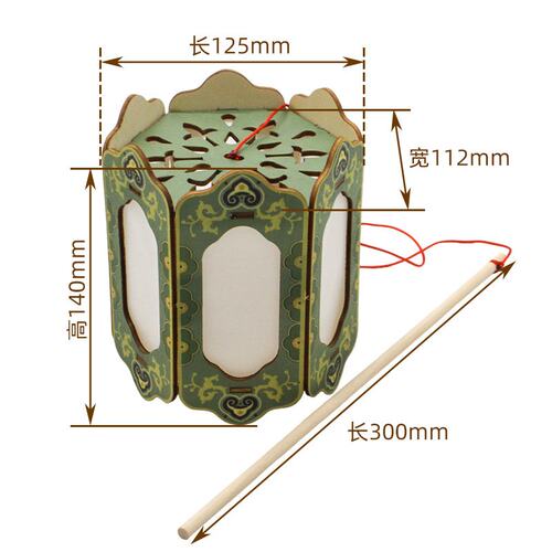 圣诞节灯笼古风花草手提新年灯笼diy手工发光花灯宫灯教具Q51