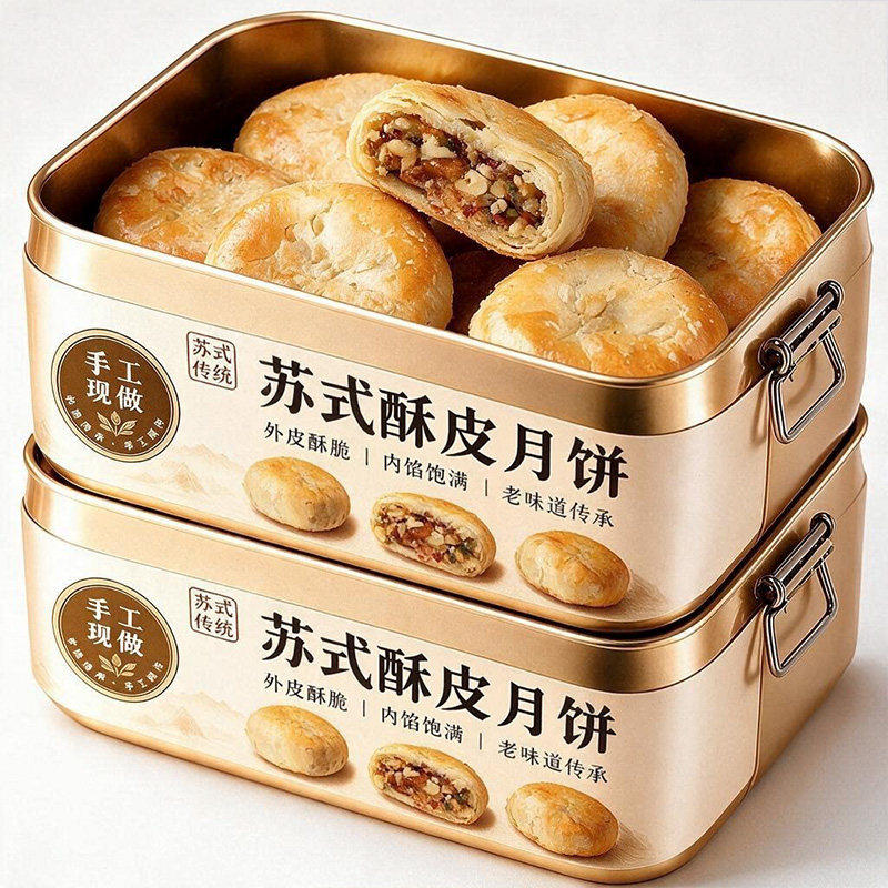 胖东来老字号苏式酥皮月饼传统老式手工椒盐月饼中秋节糕点心