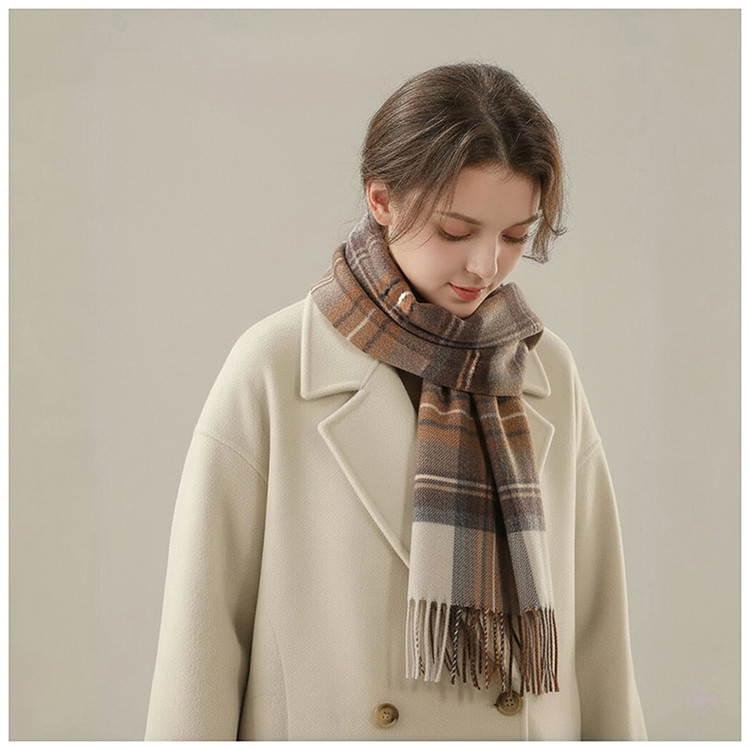 鹿王官方正品青年围巾/丝巾绵羊毛长方形加厚围巾/丝巾款羊绒男女