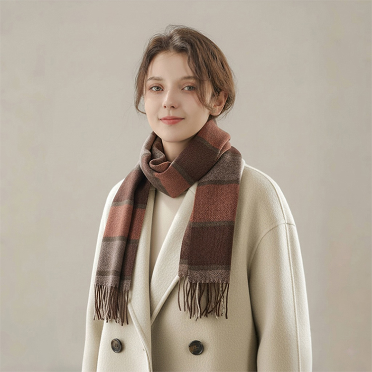 鹿王官方正品青年围巾/丝巾绵羊毛长方形加厚围巾/丝巾款羊绒男女