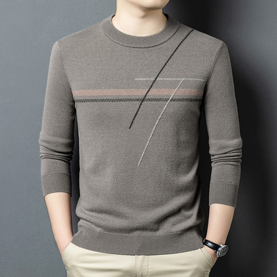 秋冬新款鹿王男装羊绒衫普通毛线半高领直筒型羊毛羊毛针官方正品
