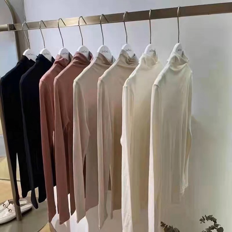 歌瑞森热咖啡1.0羊毛混纺超柔暖打底衣衫长袖修身纯色高领保暖衣