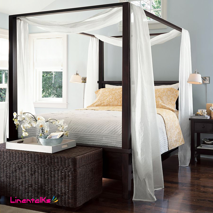 架子床纱帘床头幔床尾幔美式公主床幔床帘简约ins四柱床搭纱热销