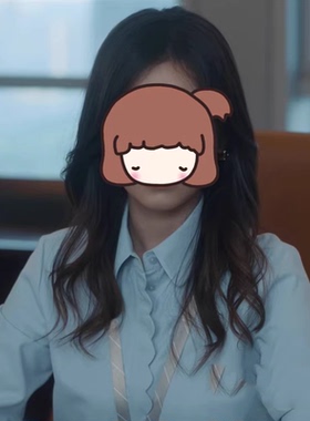 不讨好的勇气吴秀雅李庚希同款衬衫蓝色花瓣边POLO领长袖开衫女潮