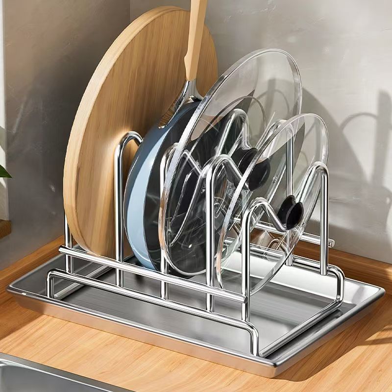 不锈钢厨房多功能置物架锅盖架