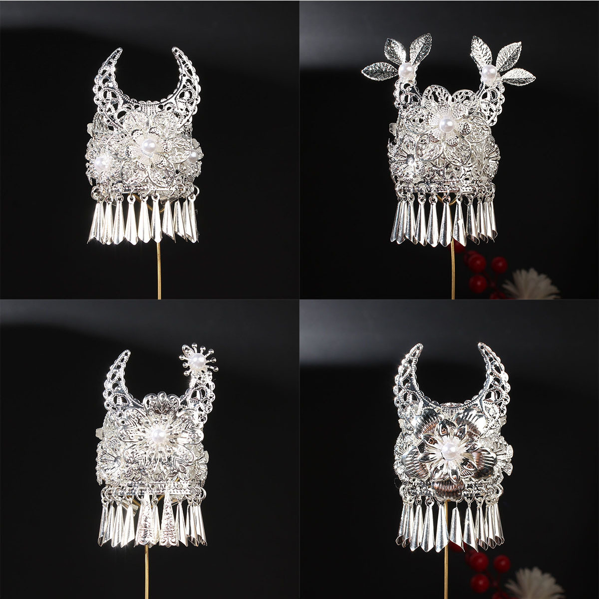 苗族苗疆风情民族纯手工银饰冰箱贴苗冠冰箱贴旅游纪念品