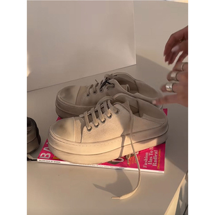 可可家~2025秋季新款真皮做旧平底休闲运动板鞋欧货低帮饼干鞋子