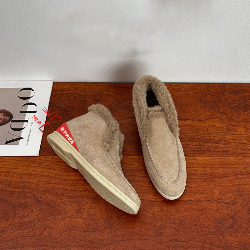 真皮秋冬新款加绒高帮LP乐福鞋女休闲棉鞋百搭保暖内增高雪地靴子,女鞋,时尚雪地靴,淘宝优惠券,粉丝福利购,淘宝优惠卷