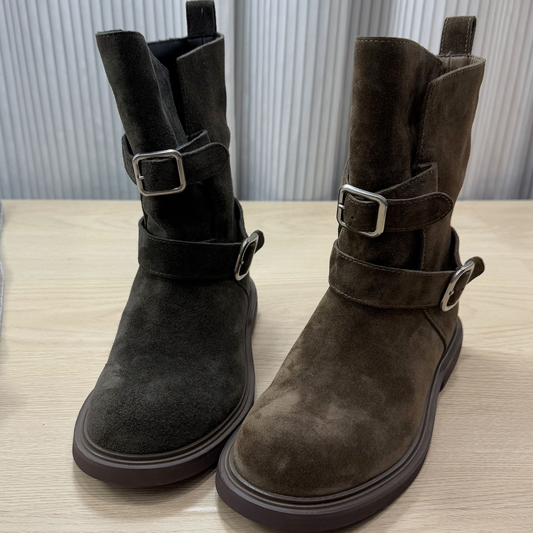 欧货牛皮马丁靴女2025秋冬