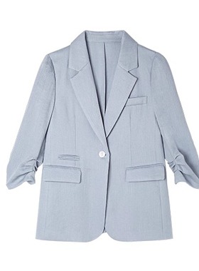 【纤奇菲】新款气质通勤休闲褶皱袖西装YJ-82568