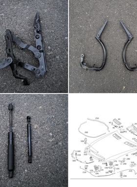 适用奔驰S级W221前后机盖S300合页S350铰链S400撑杆S500液压杆S60