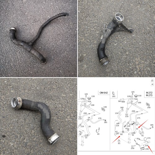 适用于奔驰W221上水管S300下水管S350发动机S500水管接头S600三通
