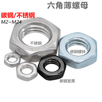 cz五金六角薄螺母细牙反牙