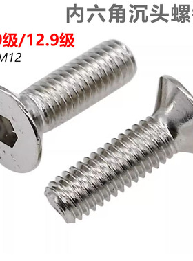 CZ五金镀镍10.9级12.9级沉头内六角螺丝螺钉M2M2.5M3M4M5M6M81012