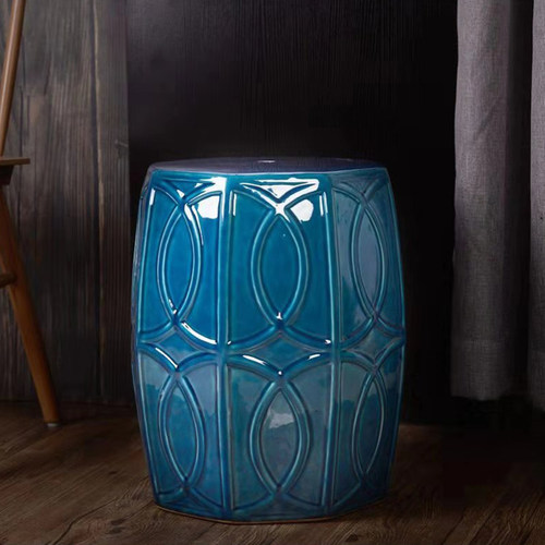 中式陶瓷鼓凳美式坐墩 软装瓷凳子陶瓷椅特色边几角几绣墩包邮