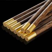 家用高档无漆无蜡鸡翅天然实木防霉家庭装 10双套装 竹木质红木筷子