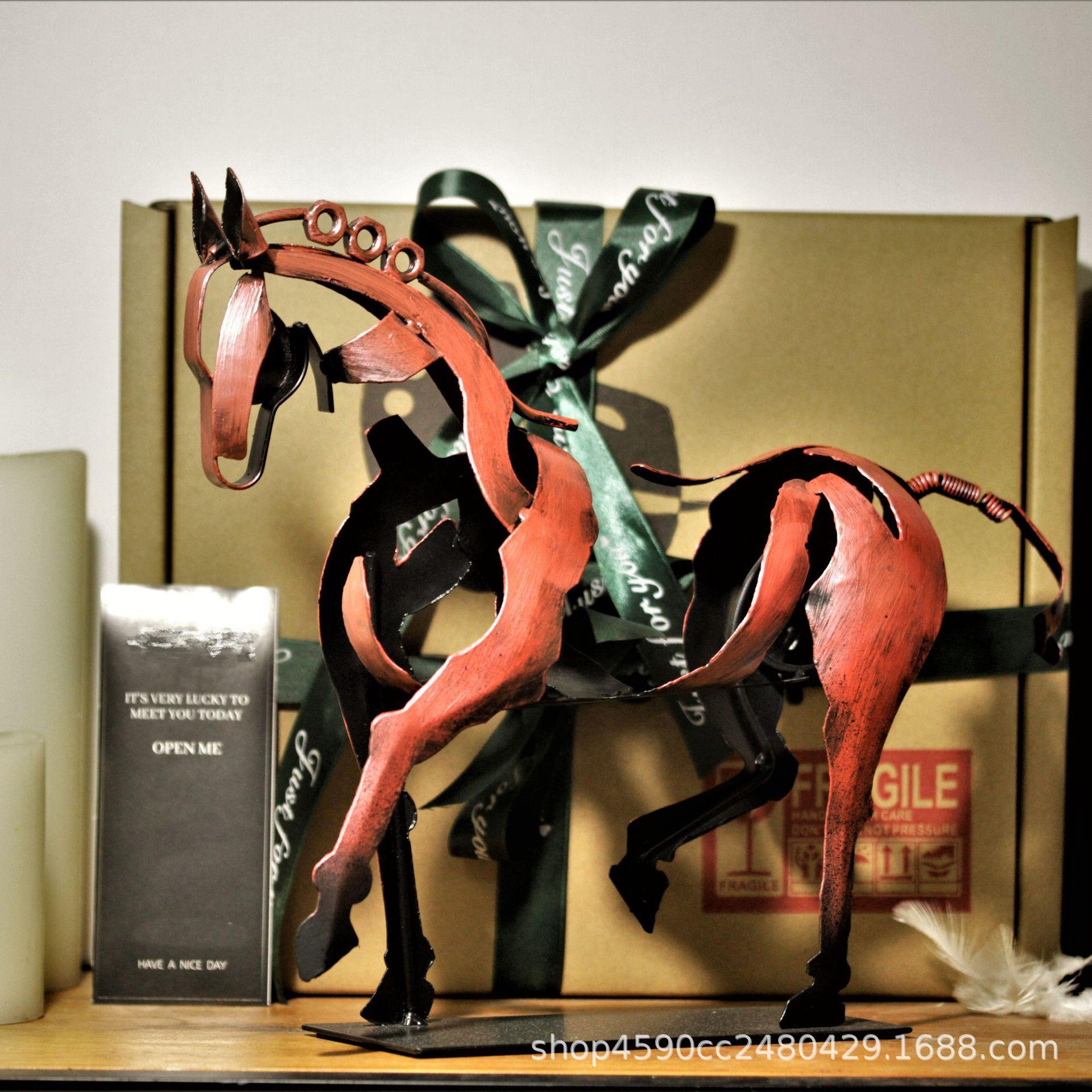 爆品工艺品摆件雕塑动物客厅玄关柜酒柜工厂直销装饰鎏金工艺