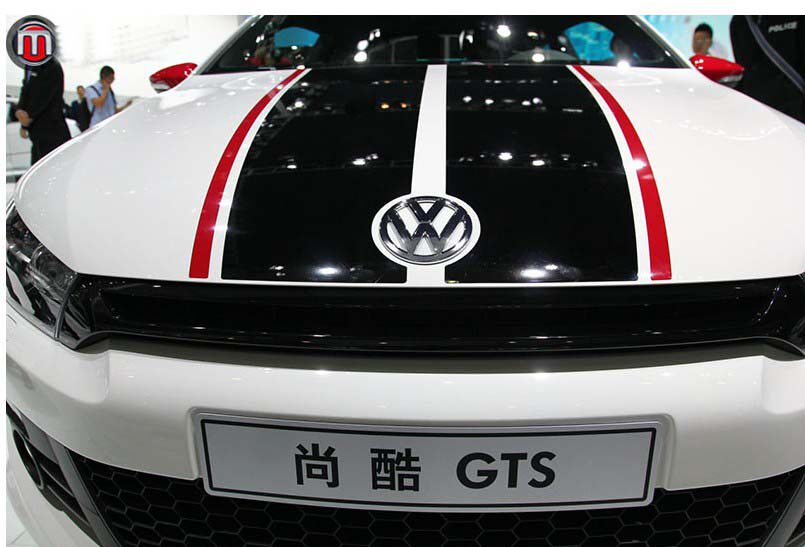 大众尚酷GTS车贴拉花 专用贴纸原装黑红高性能背板装饰贴SCirocco