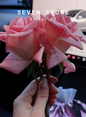 车载花瓶花束摆汽车干花饰品内饰仿真玫瑰鲜花高级车内养花仿真花