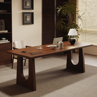 实木大板书桌客厅创意电脑办公书房长桌子中古风工作台家用卧室