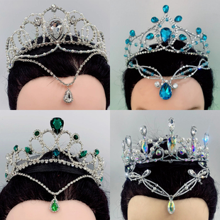 定制蓝芭蕾舞演出头饰 银仙子 蓝鸟 睡美人 舞姬 雷蒙达 海盗皇冠